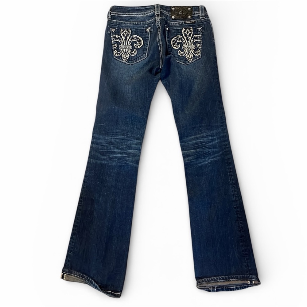 Miss Me Bootcut Jeans | Size 27 | 34” Inseam | Dark Wash | Jeweled Pockets